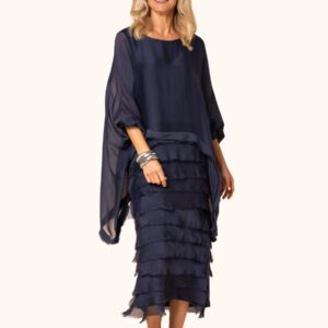 Imagine fashion candie silk dress navy special occassion wedding