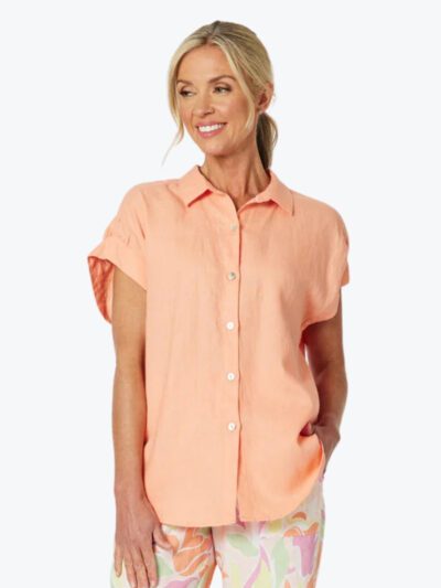 Gordon Smith Millie Linen Shirt in Mandarine