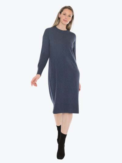 Jump Seam Detail Dress in Indigo Marle