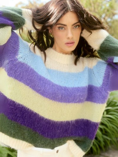 Isle of Mine Pallas Stripe Jumper in Violet