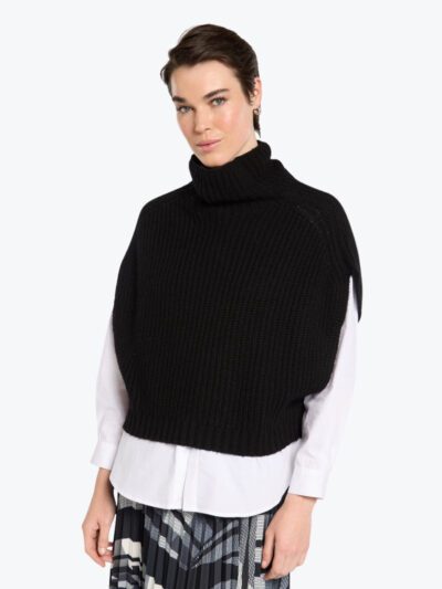 Marco Polo Chunky Knit Pullover in Black
