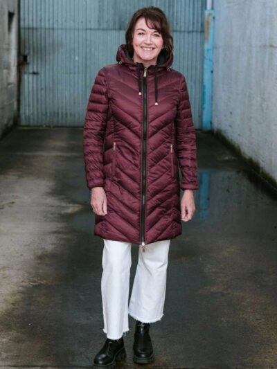 Moke Arnie Reversible Coat in Black/Cabernet