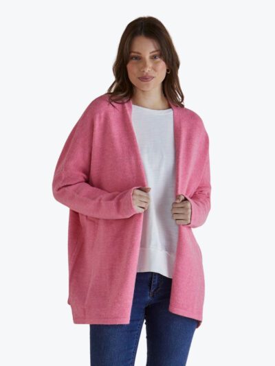 Betty Basics Emy Cardigan in Peony Pink