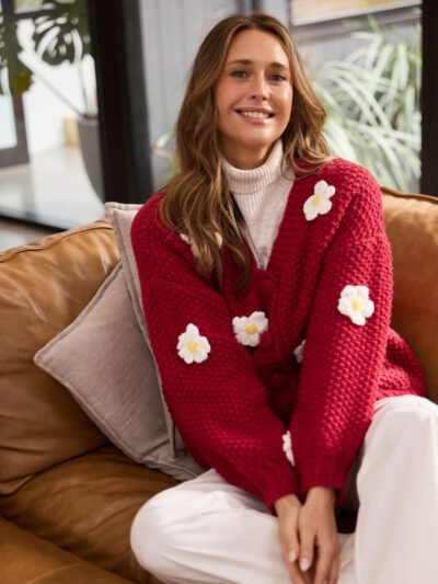 Brave + True Budburst Cardigan in Cherry