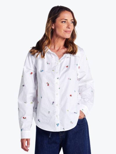 Betty Basics Floral Embroidered Shirt in Floral
