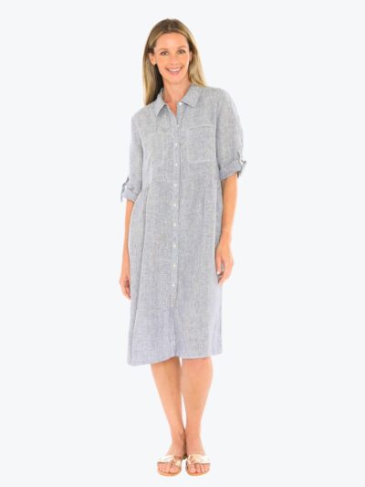 Jump Mini Check Dress in Night/White