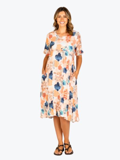Renoma Empire Dress in Peach