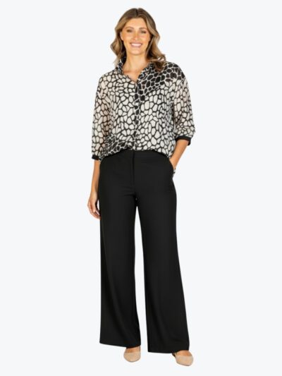 Renoma Mosaic Wire Collar Blouse in Black