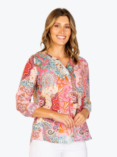 Renoma Paisley Bloom Shirt in Pink