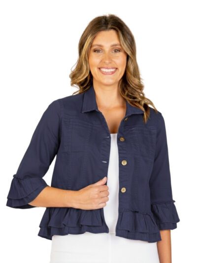Renoma Sara Frill Jacket in Sapphire